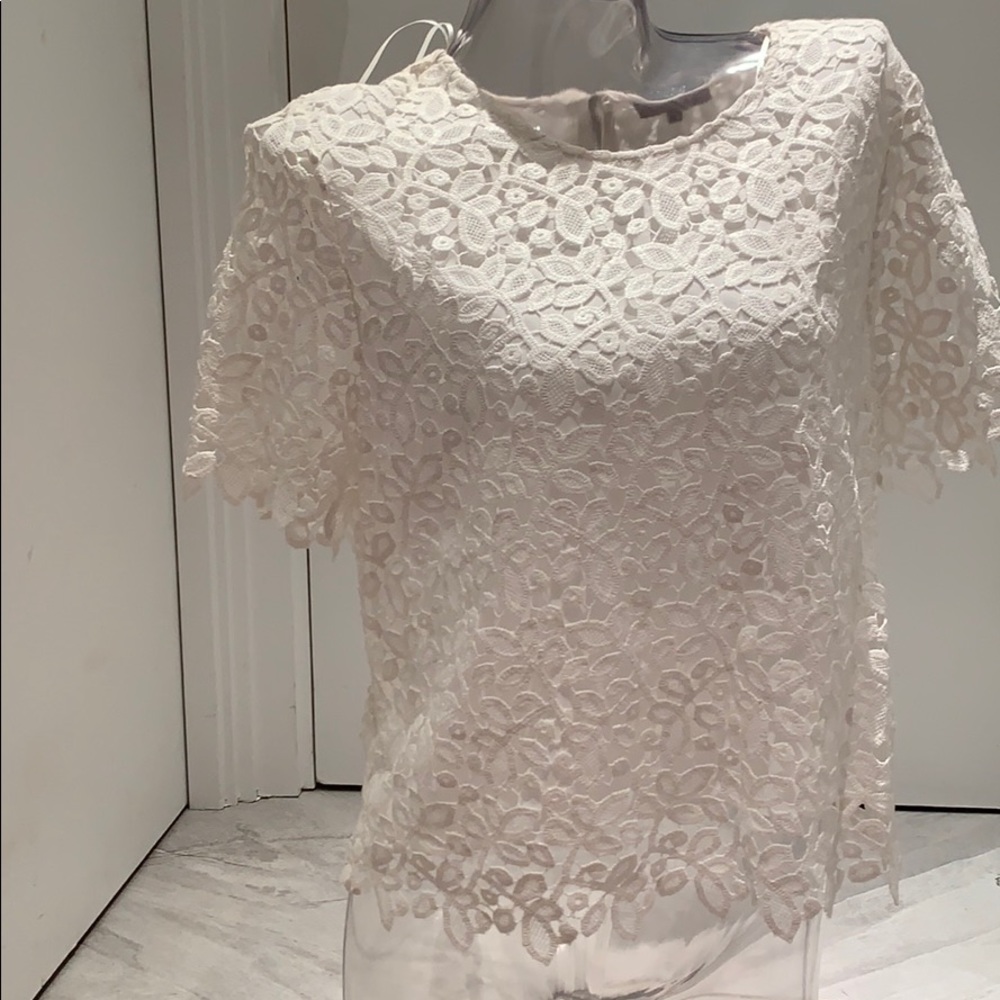 1. State lace white top